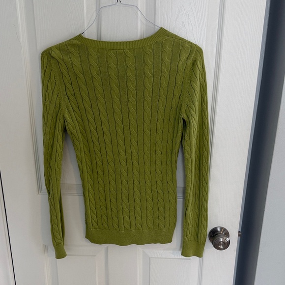 Lacoste Green Cable Knit Sweater - Crew Neck - Picture 3 of 4